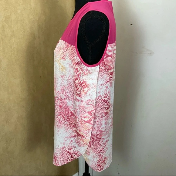 Vince Camuto pink snake print sleeveless blouse - Picture 9 of 12